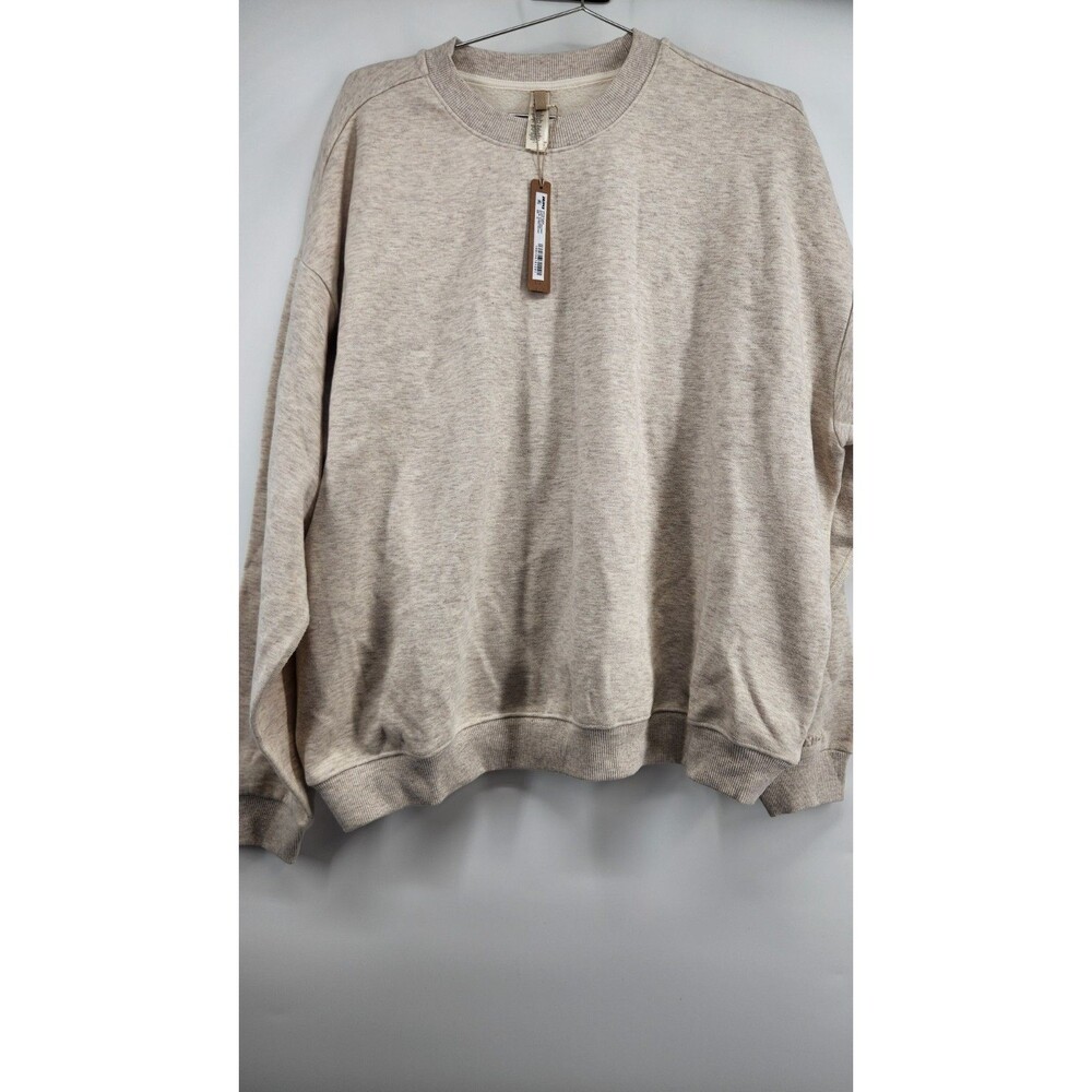 Skims 2X Oatmeal Heather‎ Cotton Fleece Classic Crew Sweatshirt NWT